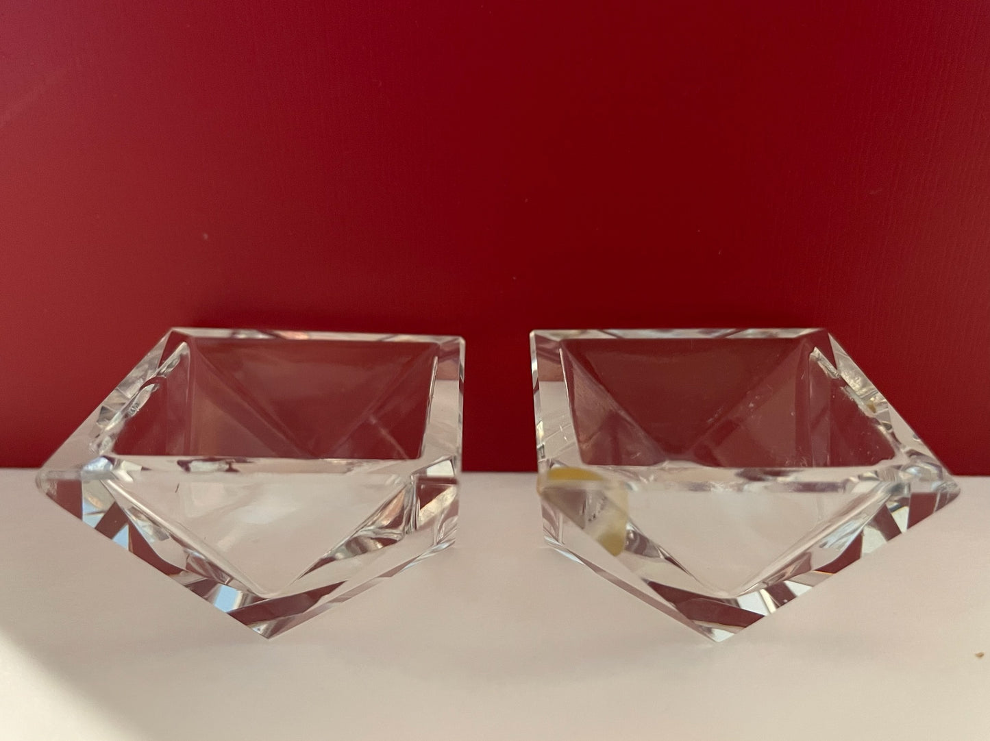 Geometric Open Concept Miniature Minimalist Crystal Bowls