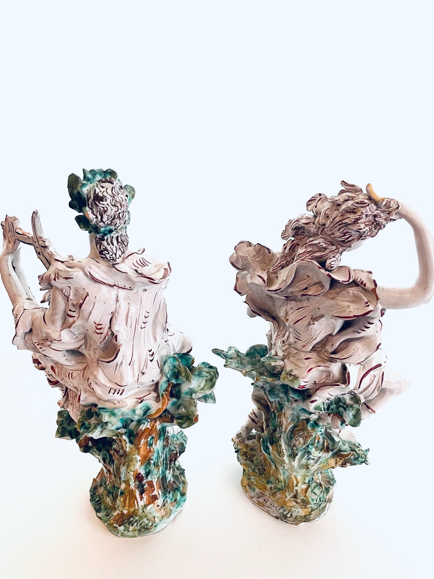 Italian Hand Painted Signed Surrealist Ceramic Sculptures