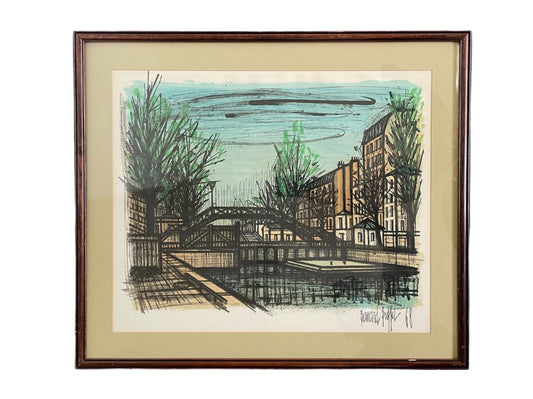 Bernard Buffet Canal St Martin Framed Lithograph