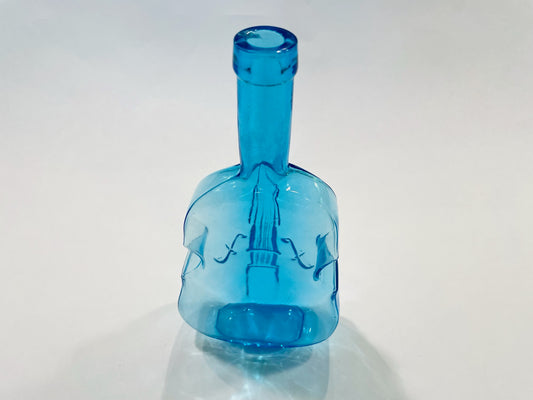 Ocean Blue Guitar Glass Mid Century Bottle