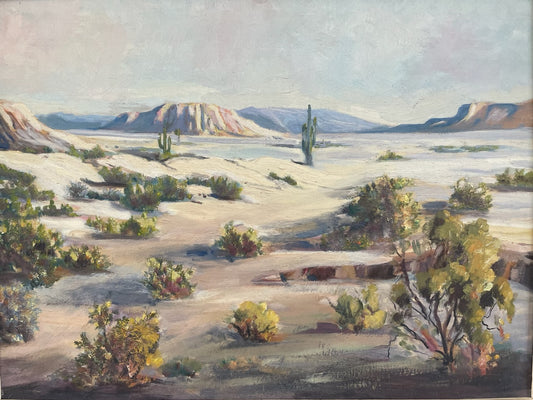 Earl Tarr California Landscape Desert Signed Painting On Canvas Board