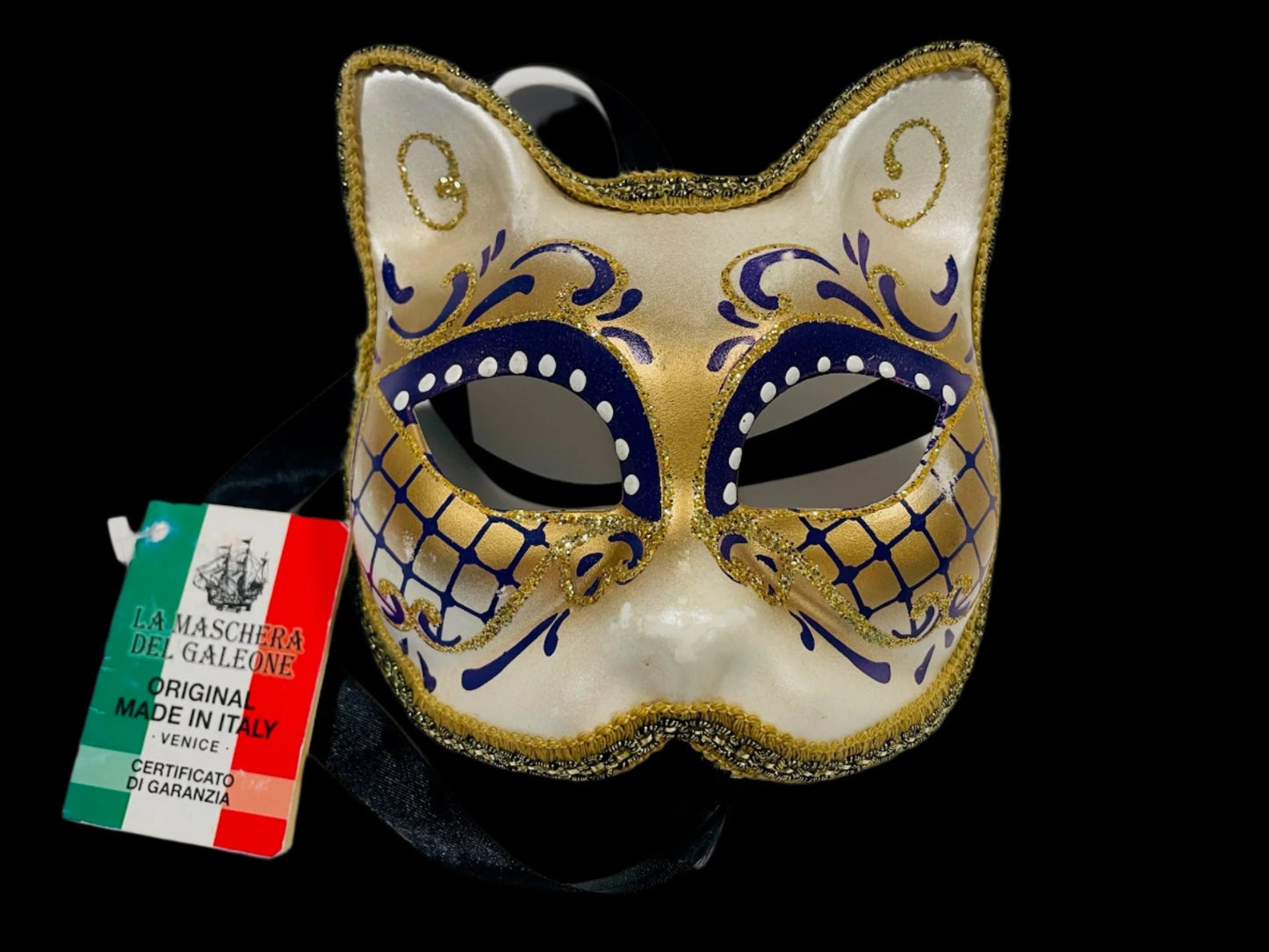 La Maschera Del Galeone Hand Painted In Venice Italy Masquerade Cat