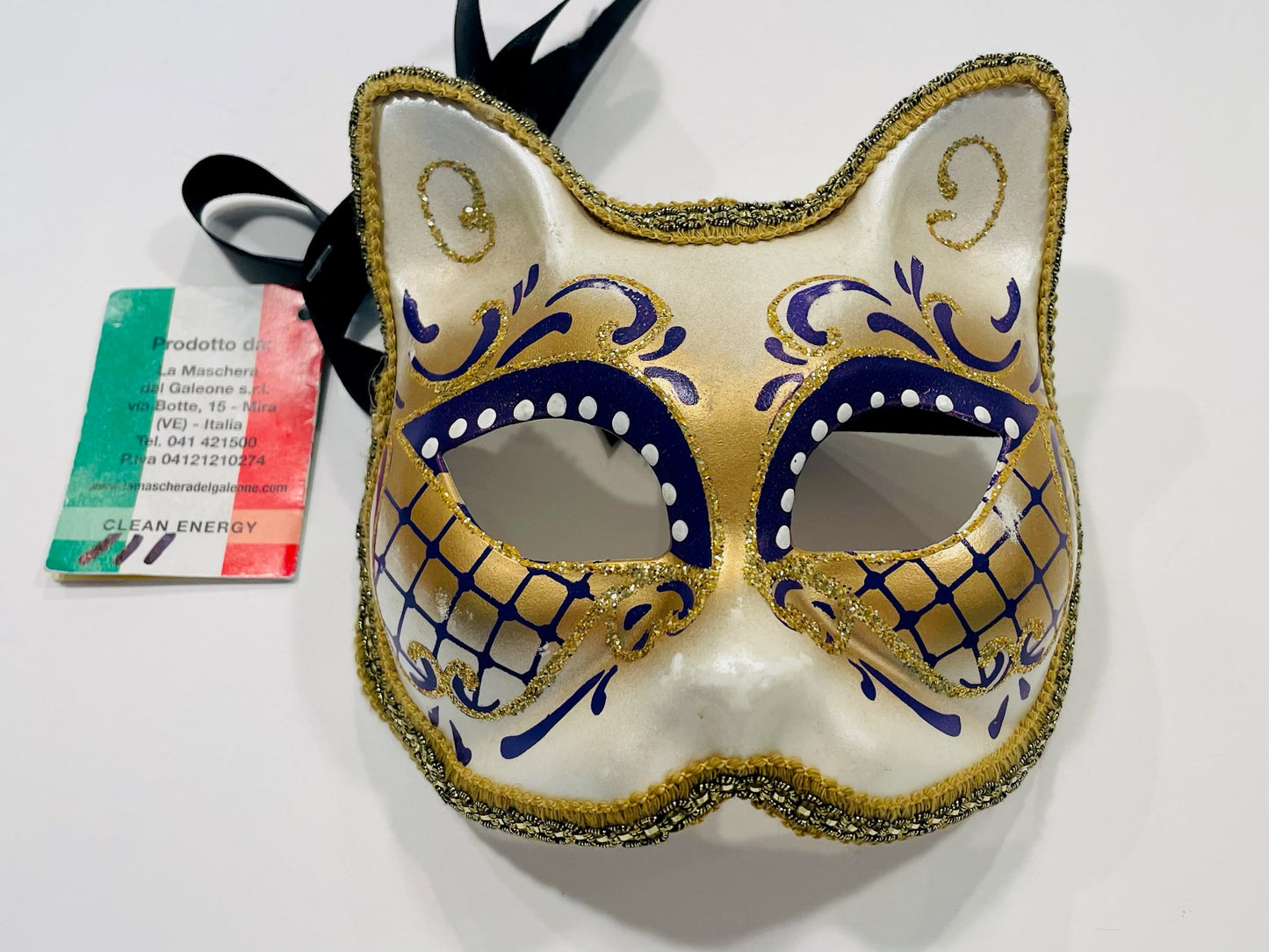 La Maschera Del Galeone Hand Painted In Venice Italy Masquerade Cat