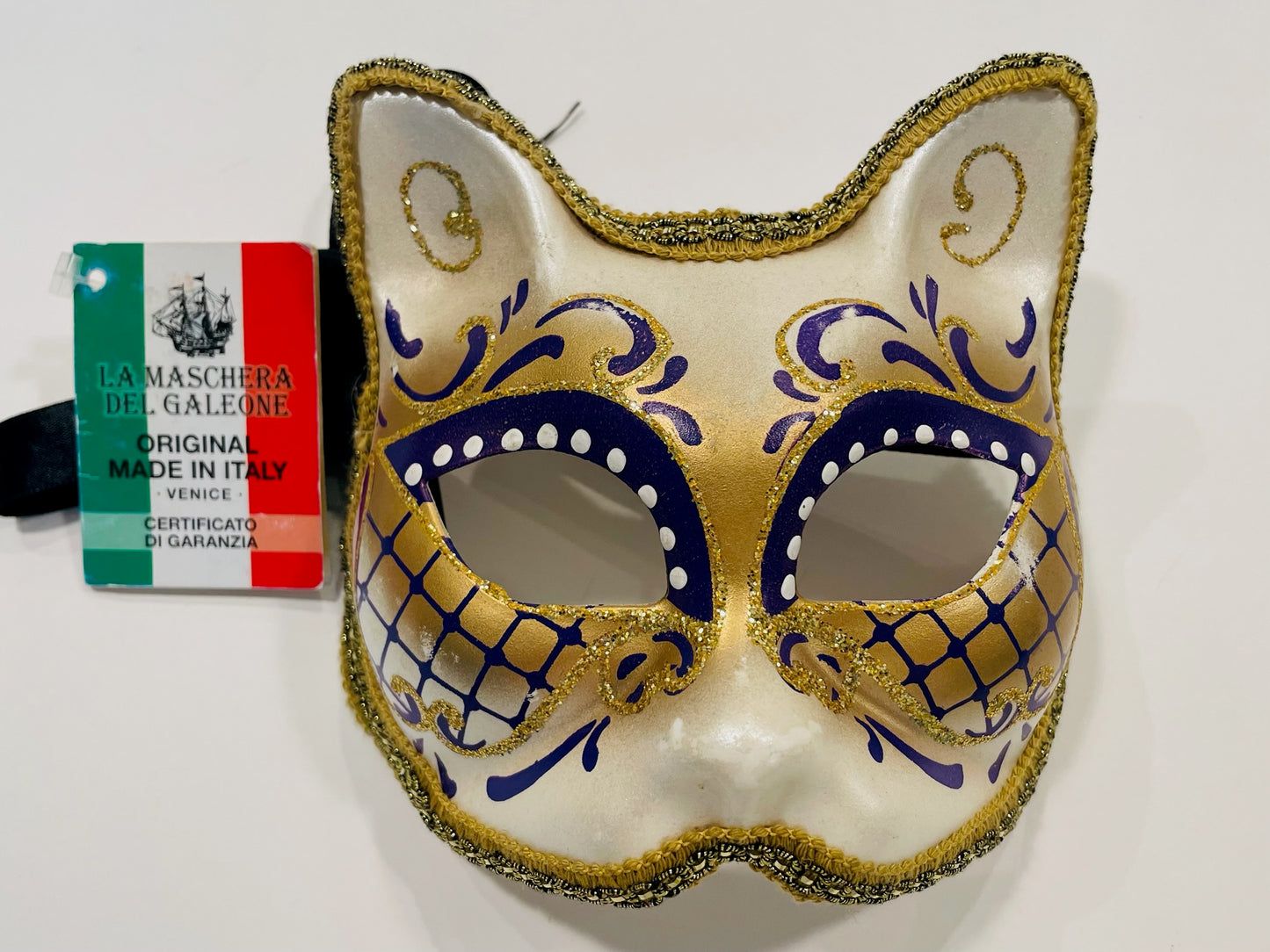 La Maschera Del Galeone Hand Painted In Venice Italy Masquerade Cat