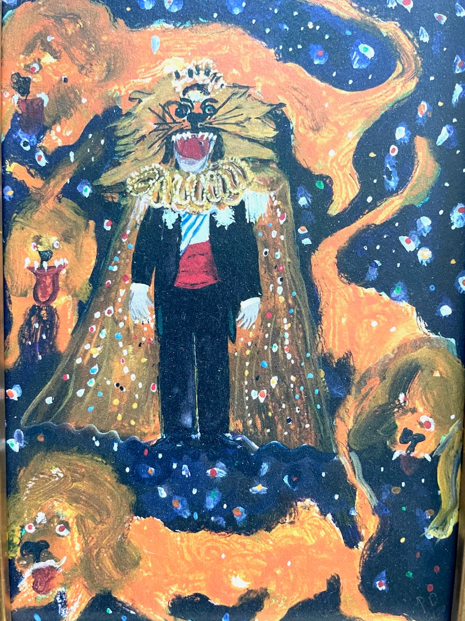 Peter Doig Pigment On Paper Dioror Lion Theme Updated Gilt Frame – Designer  Unique Finds