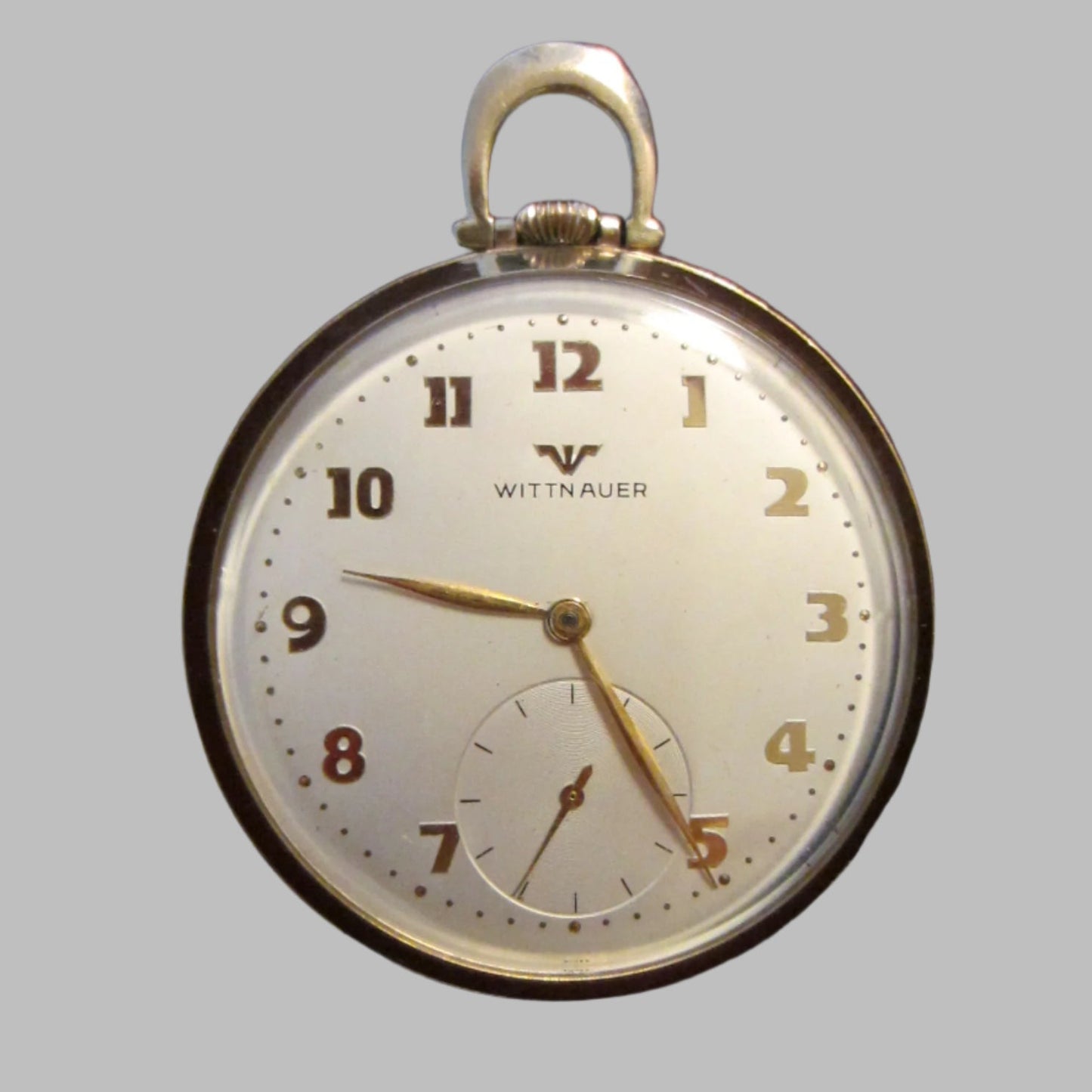 Wittnauer Swiss Hand Wind 17 Jewels Unadjusted 10K GF Pocket Watch 