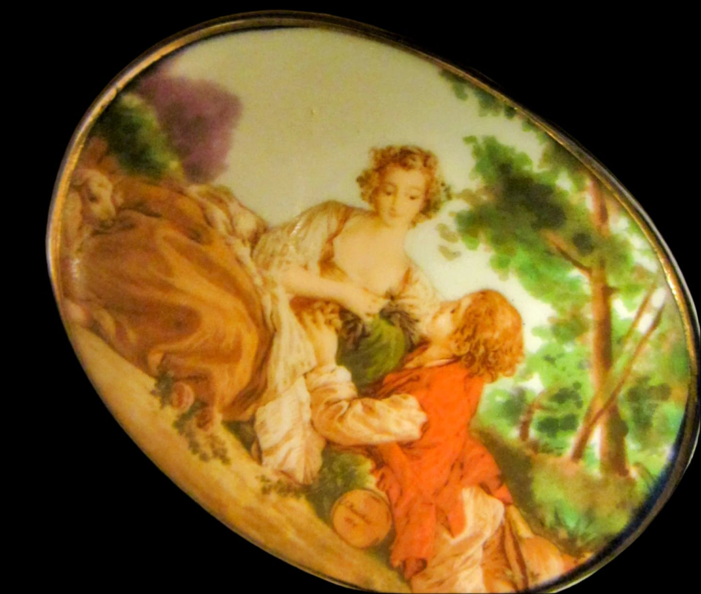 F Boucher Rococo Romantic Oval Box