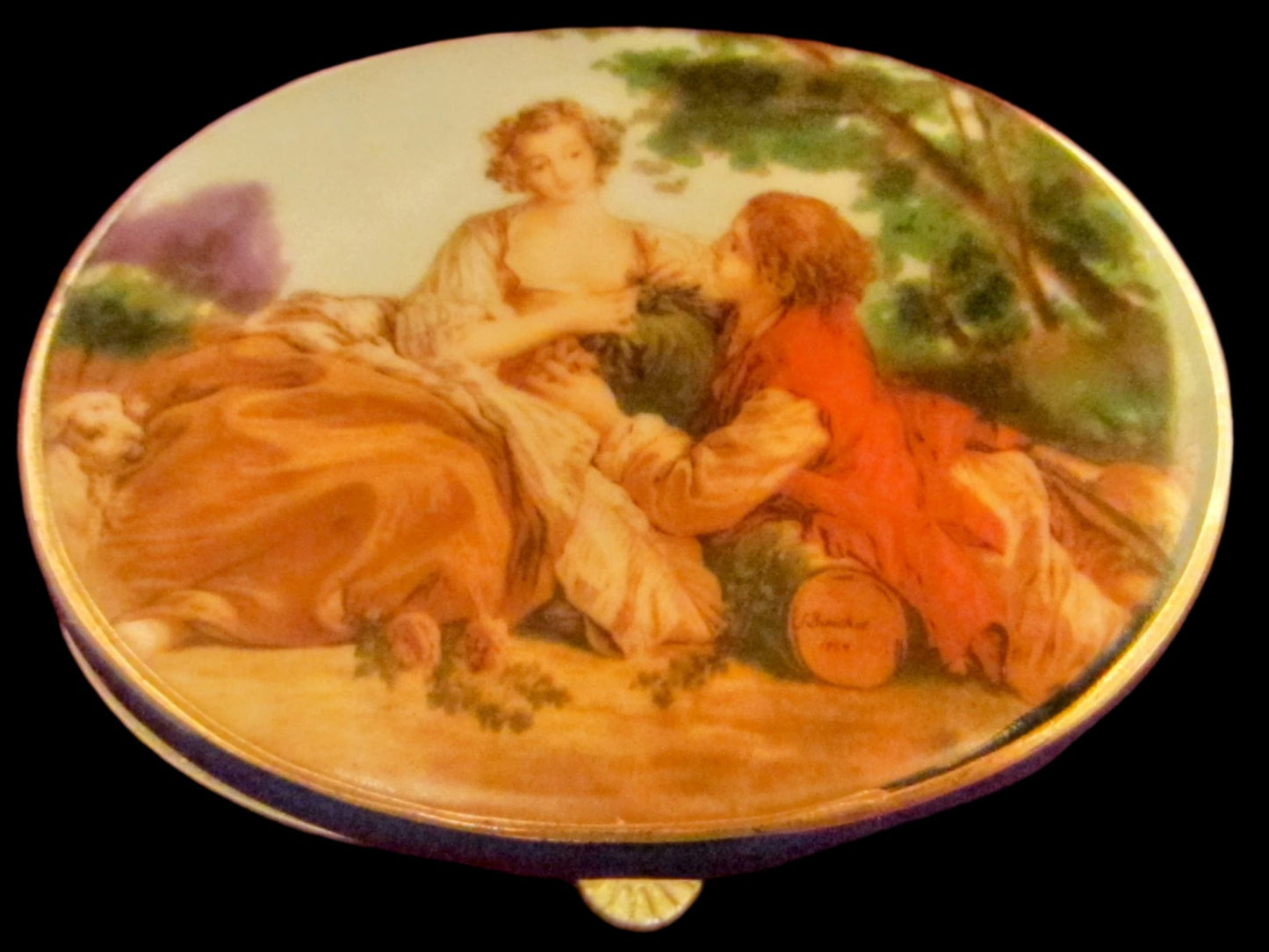 F Boucher Rococo Romantic Oval Box