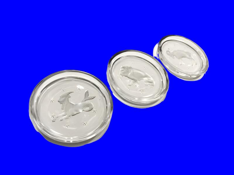 Zodiac Glass Coaster Suite Etched Characters Set of Six