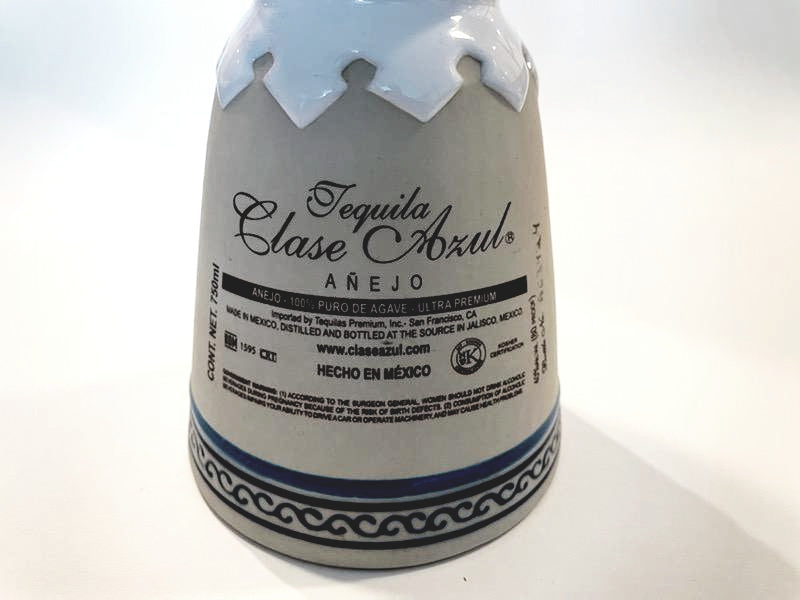 Tequila Clase Azul Anejo Mexican Ceramic Bottle