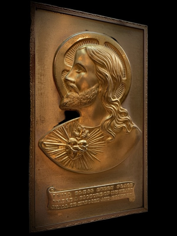 Religious Inspire Portrait Scripted Bronze Plaque