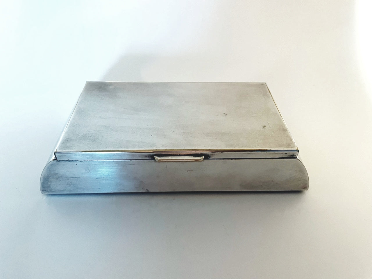 Silver Plated Humidor Tobacco Box Hinged Double Compartments Untitled