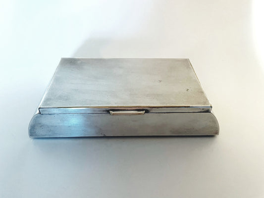 Silver Plated Humidor Tobacco Box Hinged Double Compartments Untitled