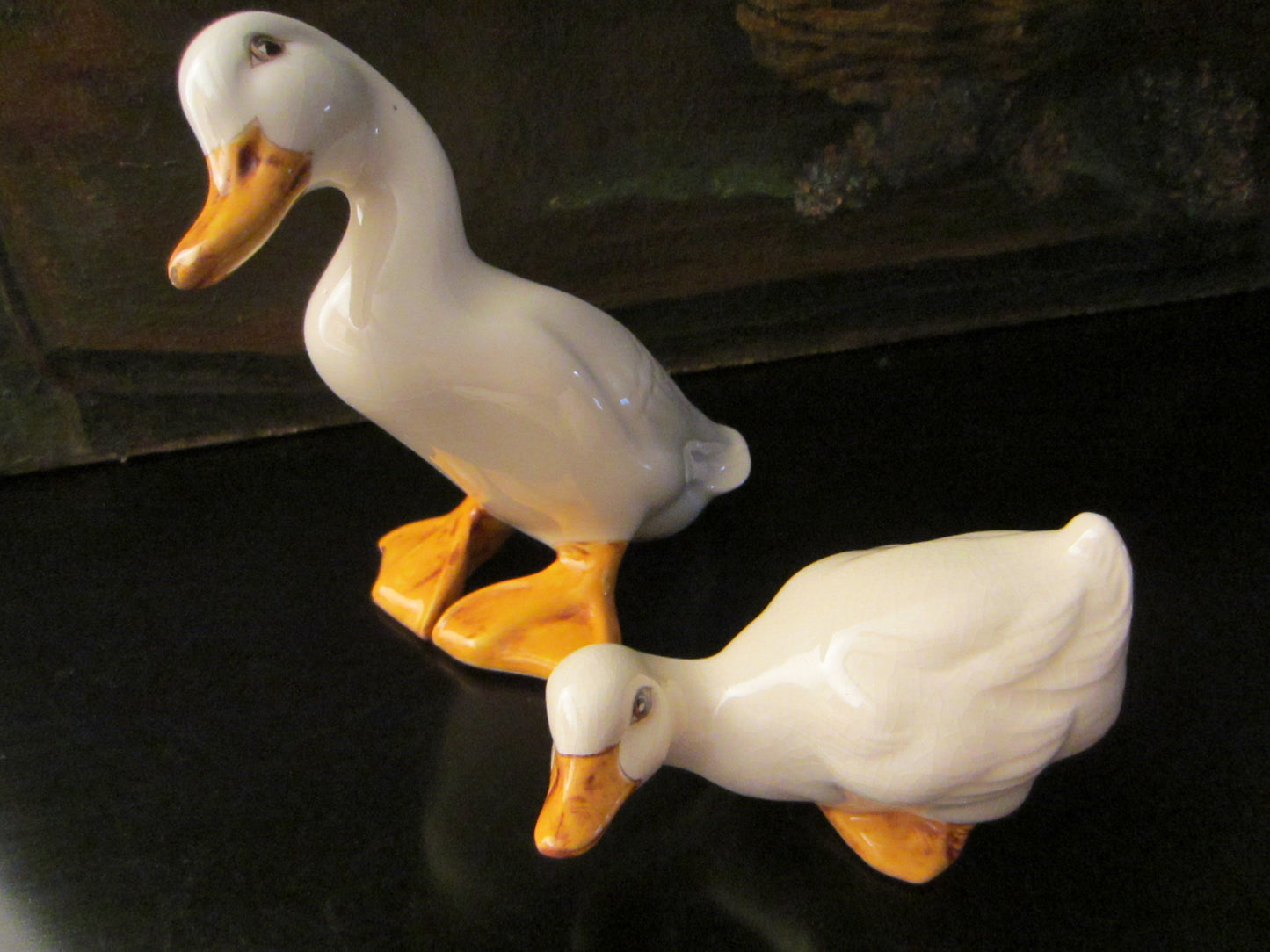 Eva H Ceramic Ducks Mother Baby Signature Statues - Designer Unique Finds  - 1