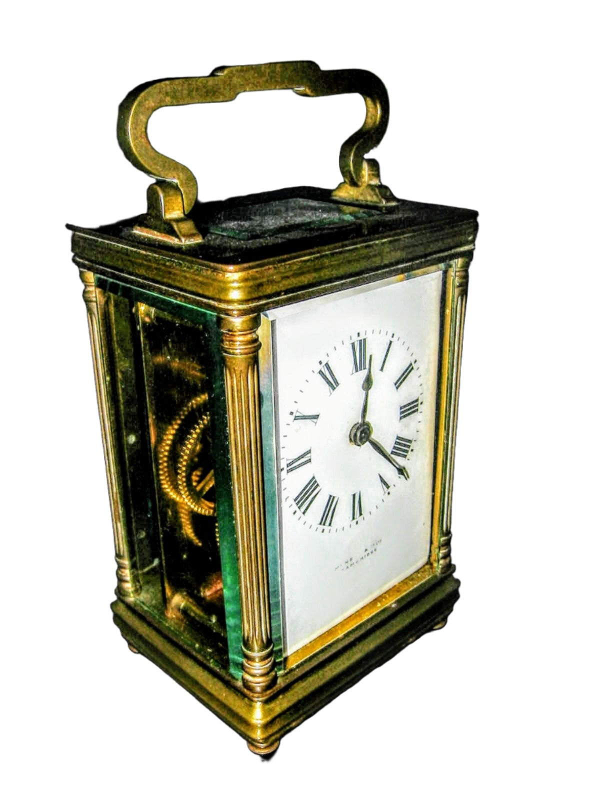 Cambridge France Hand Wind Brass Carriage Clock Glass Case