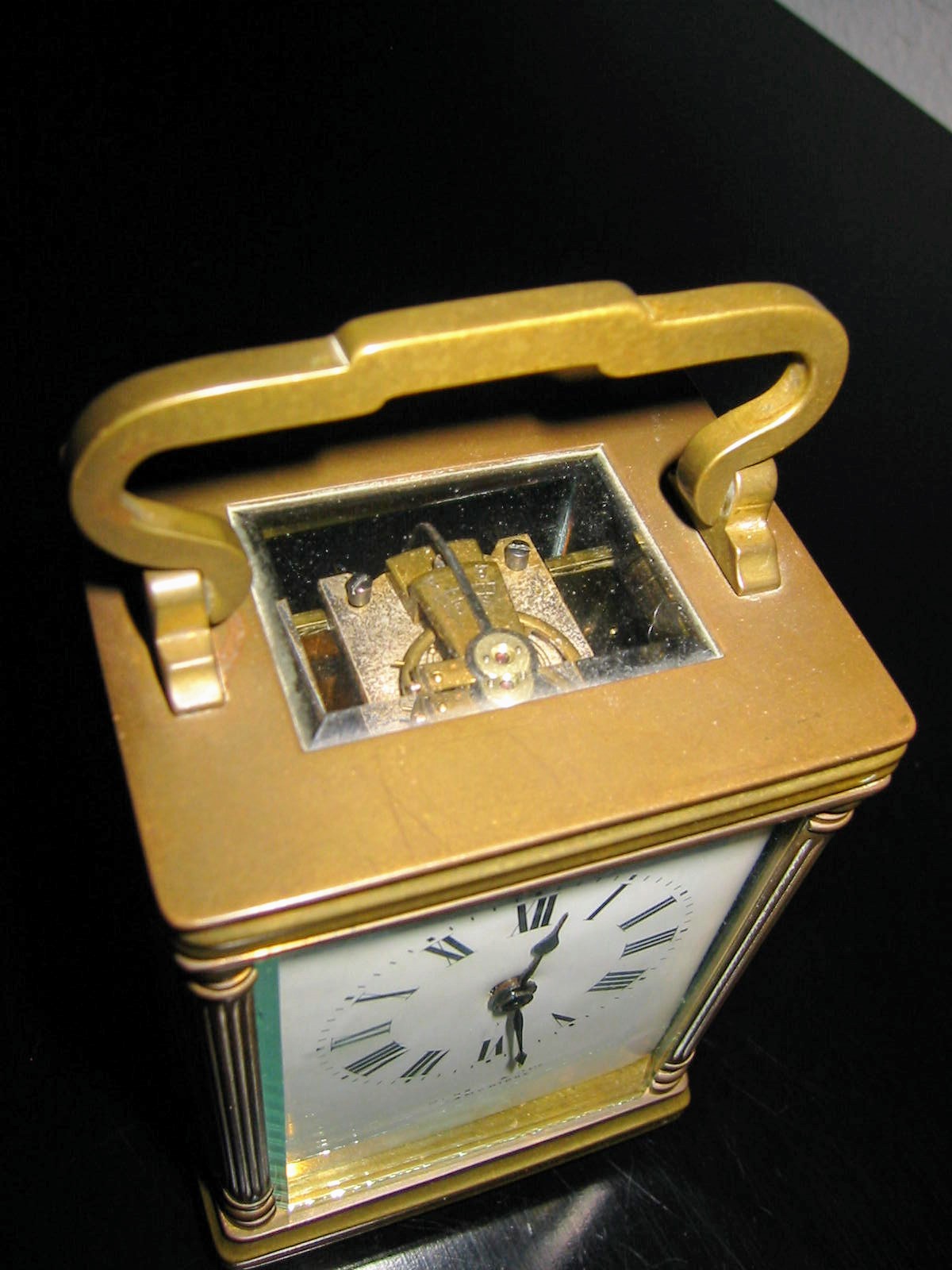 Cambridge France Hand Wind Brass Carriage Clock Glass Case