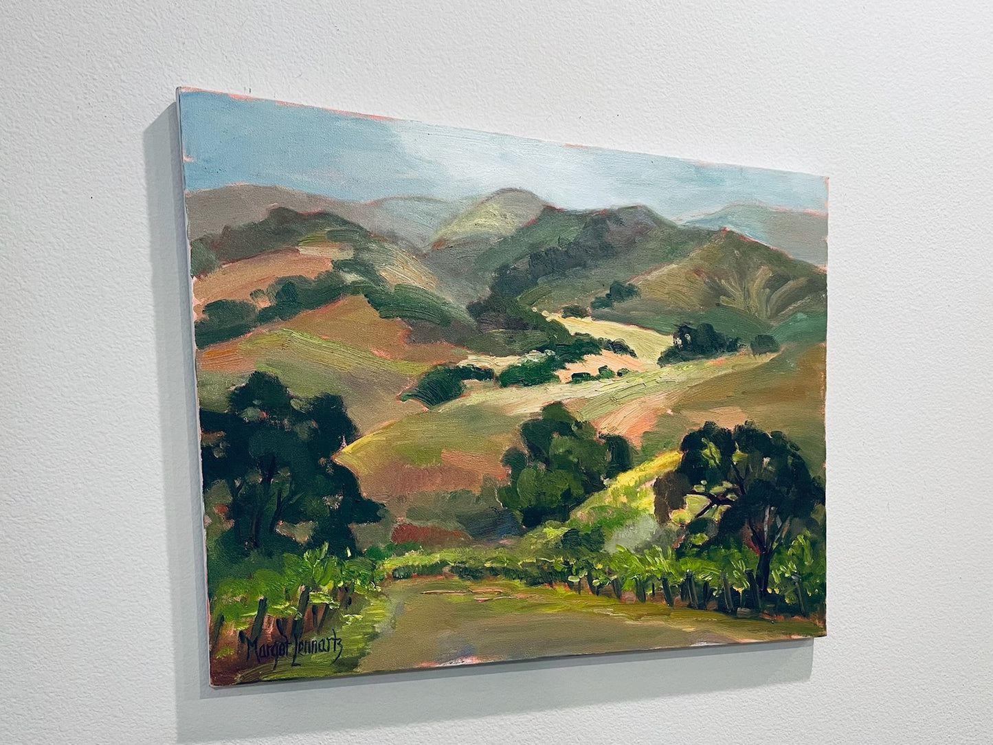 Margot Lennartz California Artist Original Oil Painting Road To Sanford Winery