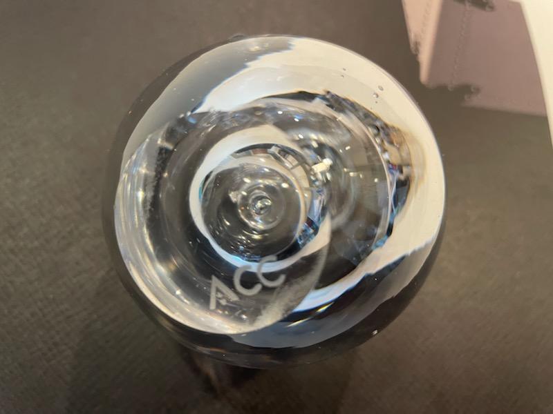 ACC Clear Crystal Apple Signed Paperweight