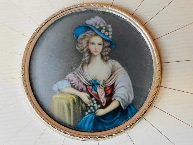 Victorian Style Portrait Musical Footed Jewelry Box