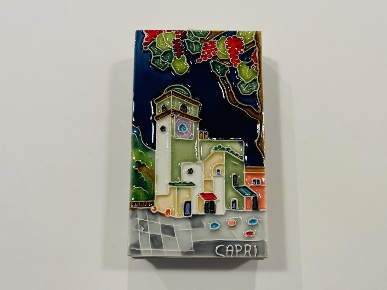 La Basilica di San Pietro Capri Italy Figurative Porcelain Tile Match Box