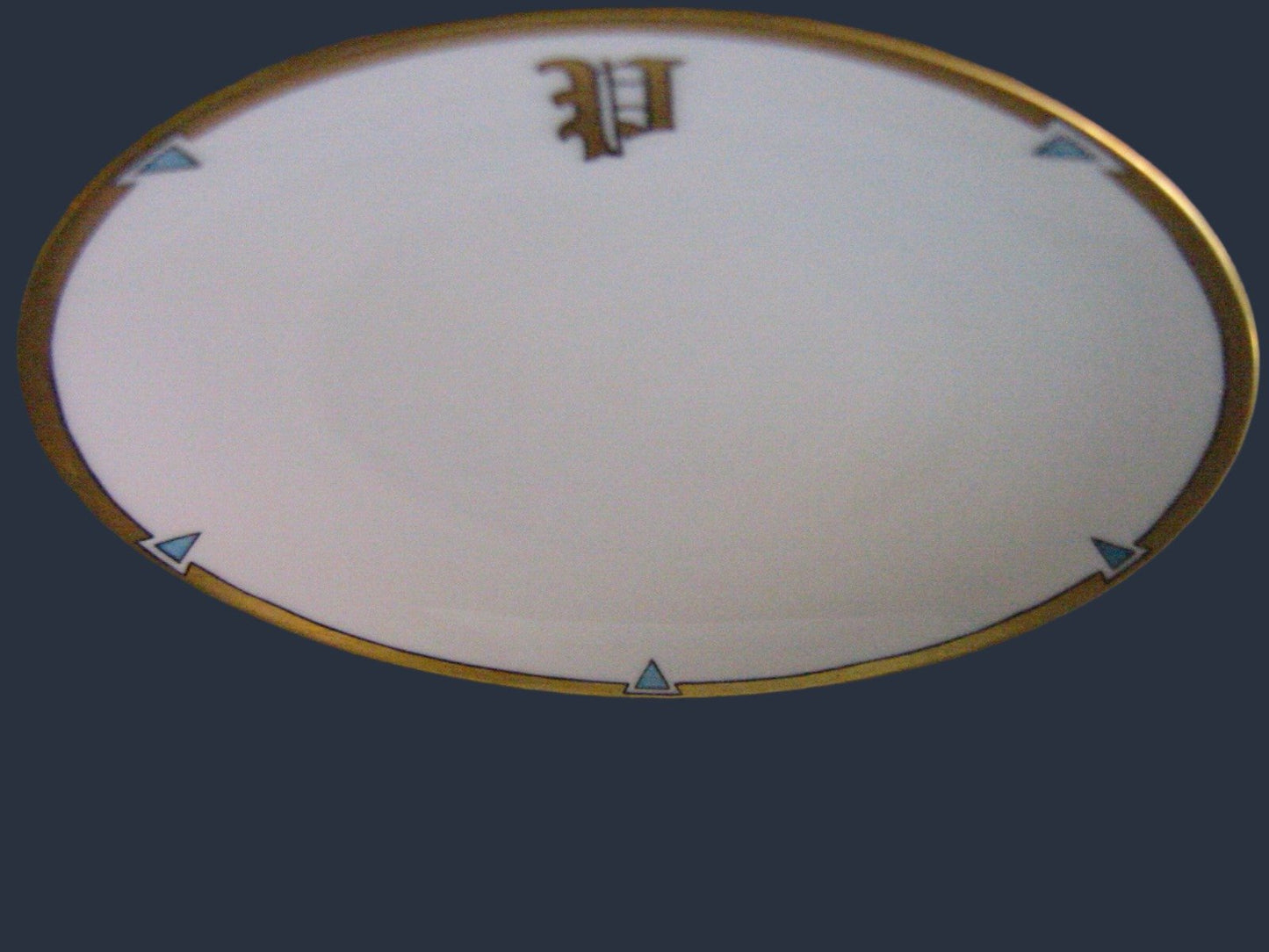 Bavaria Desert Plates Cobalt Monogram Gilt Decorated Porcelain Set - Designer Unique Finds 
 - 6