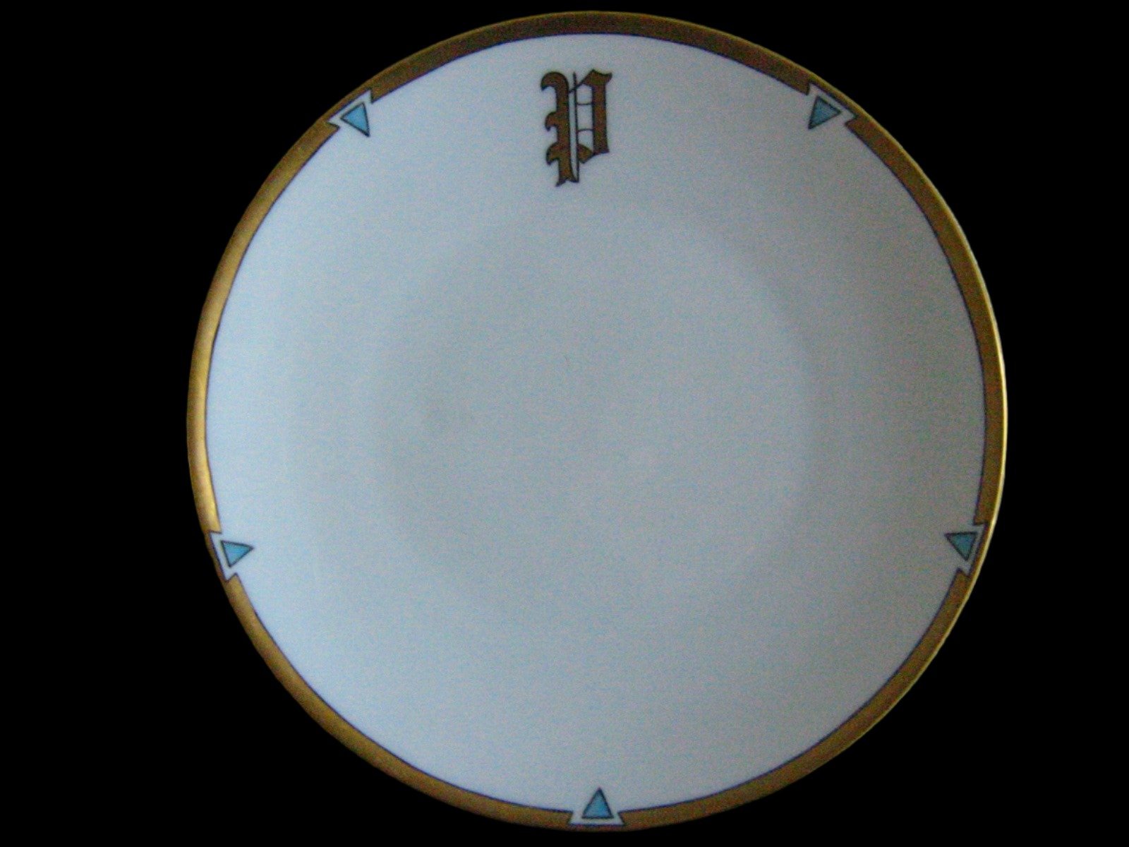 Bavaria Desert Plates Cobalt Monogram Gilt Decorated Porcelain Set - Designer Unique Finds 
 - 5