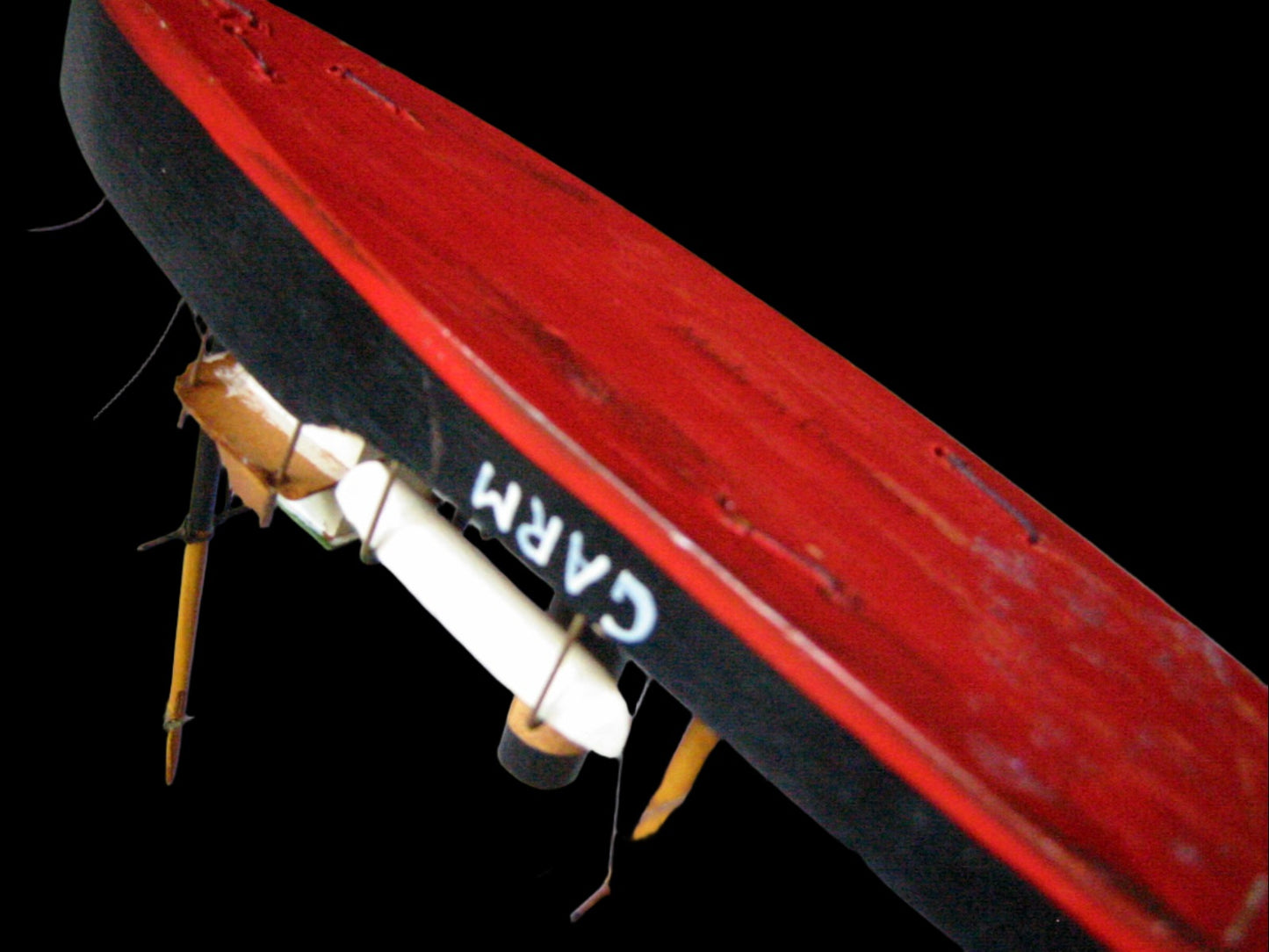 GARM Danish Steam Model Boat Hand Carved Painted Titled Made In Denmark