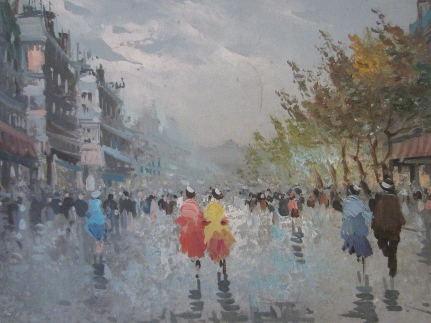 Antonio DeVity Paris Street Scene Signed Oil On Canvas Painting - Designer Unique Finds 