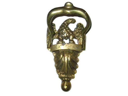 Brass Door Knocker Eagle Design Engraving Monogram - Designer Unique Finds 
 - 1