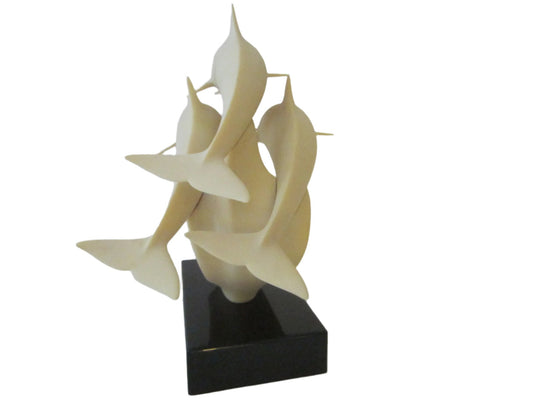 John Perry Three Dolphins Mid Century Modern Sculpture - Designer Unique Finds 