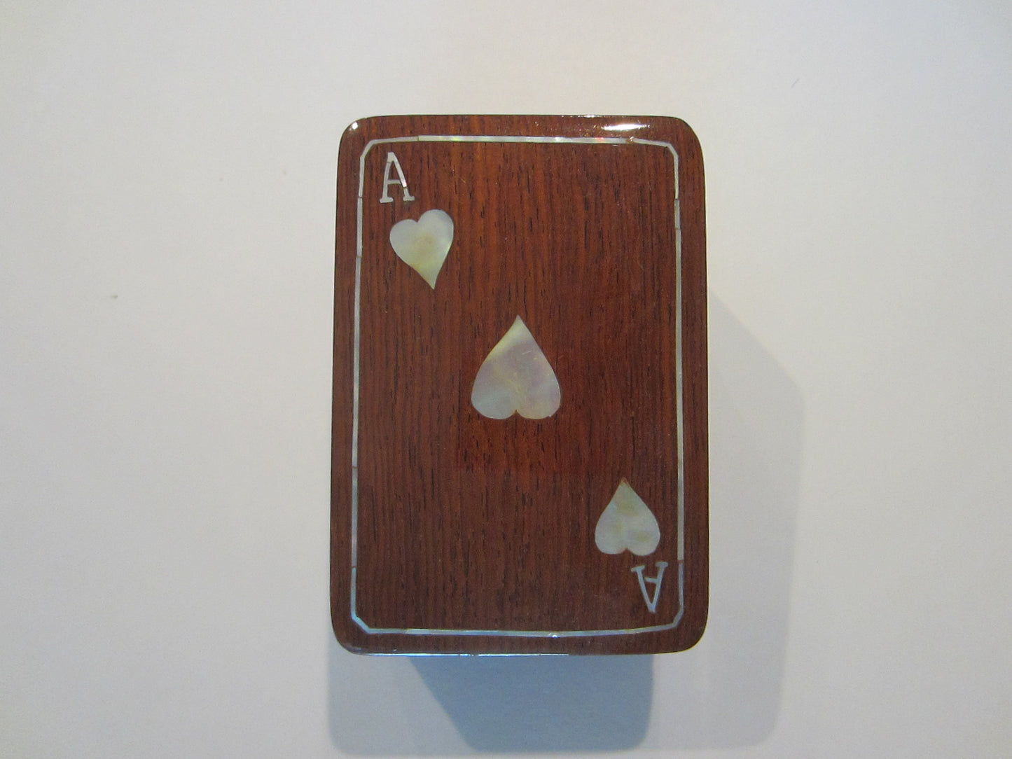 Folk Art Playing Cards Box Inlaid MOP Box For Single Deck Hands