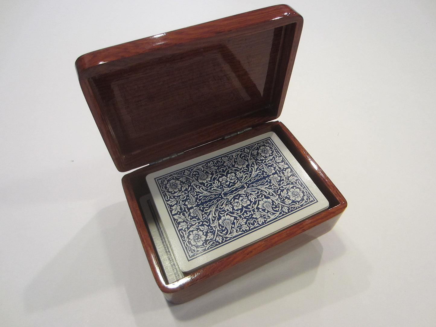 Folk Art Playing Cards Box Inlaid MOP Box For Single Deck Hands