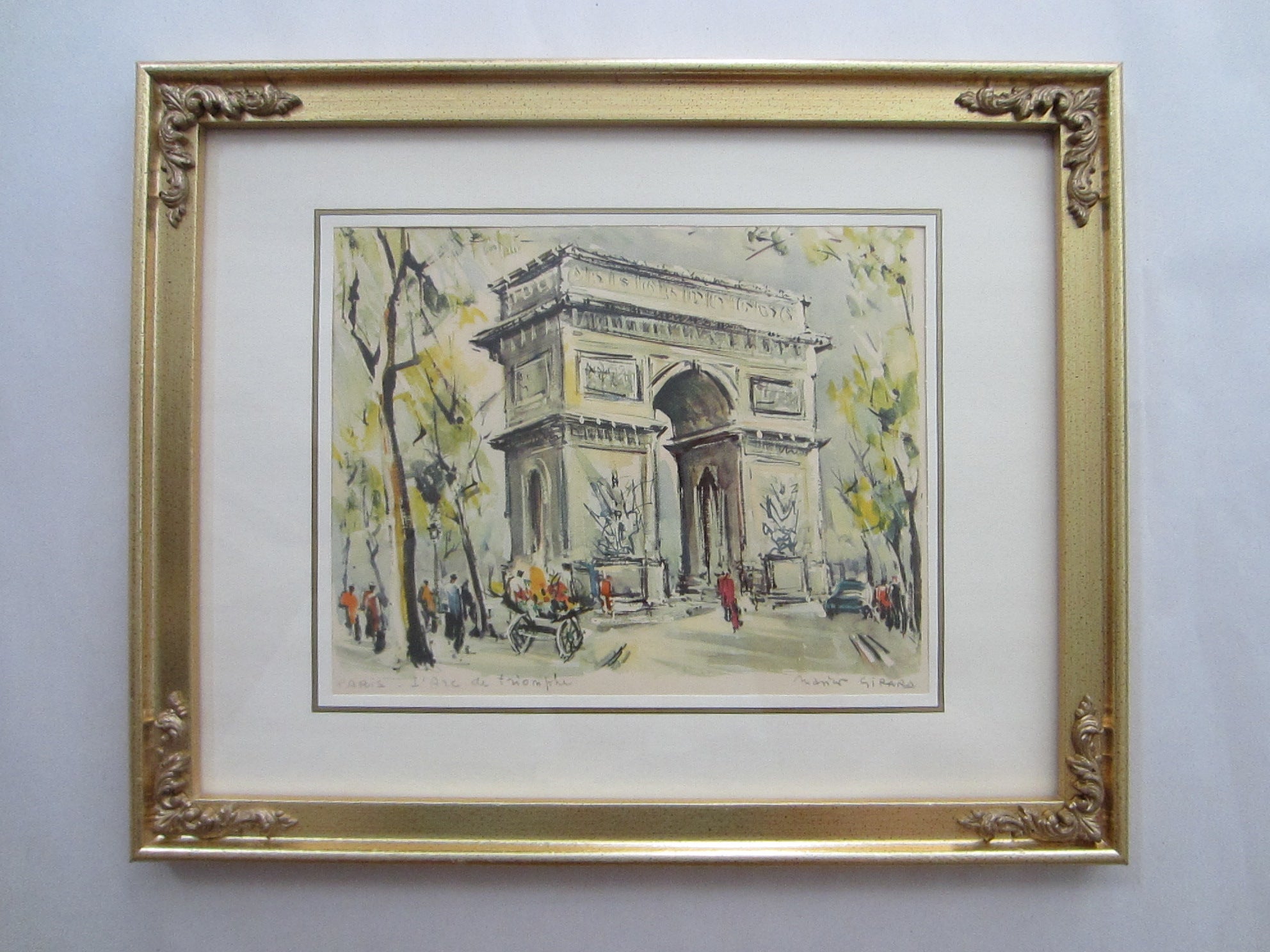 Vintage lithograph prints by Marius girard authentic