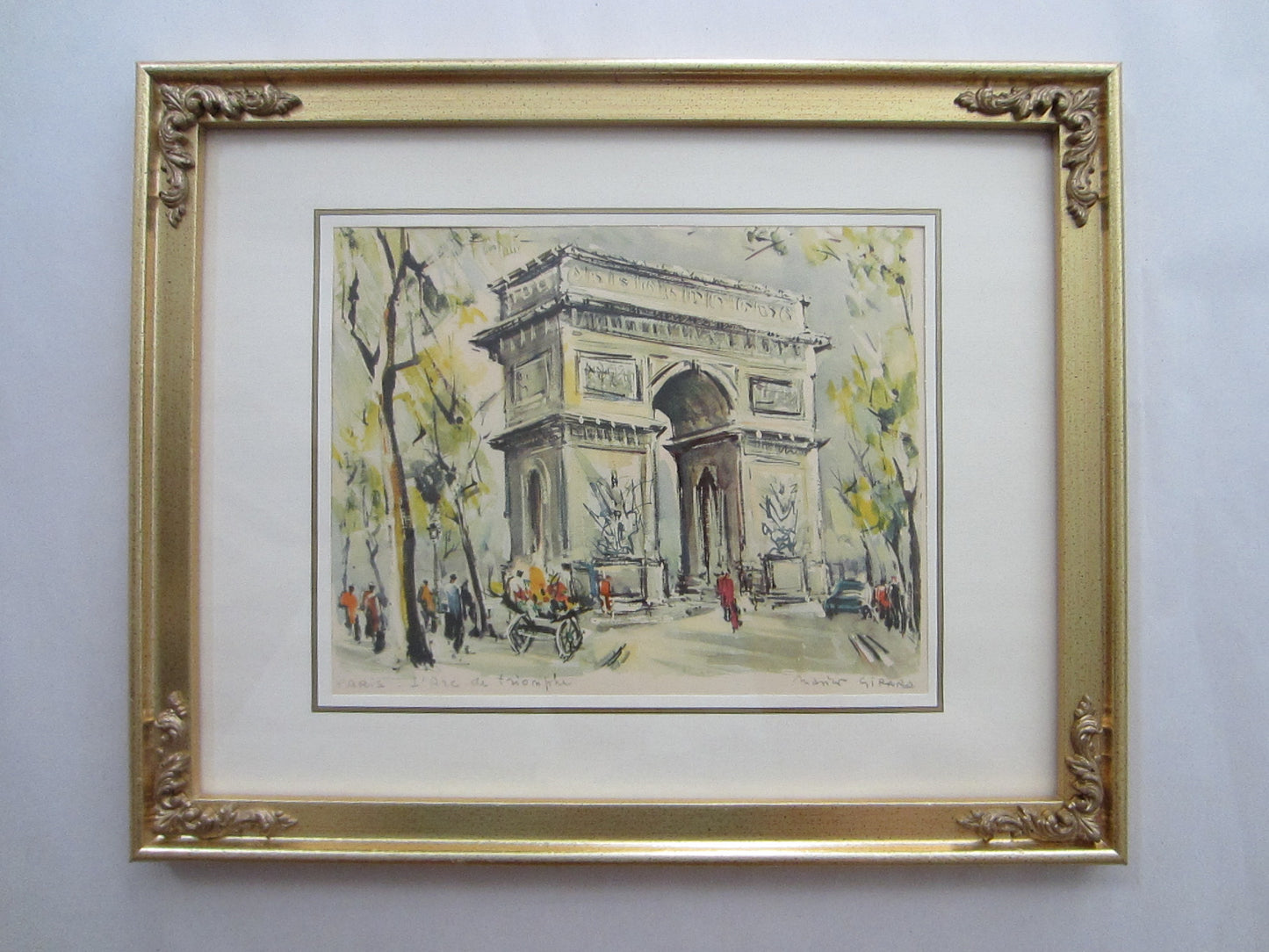 Marius Girard L Arc De Triomphe Impressionist Signature French Print