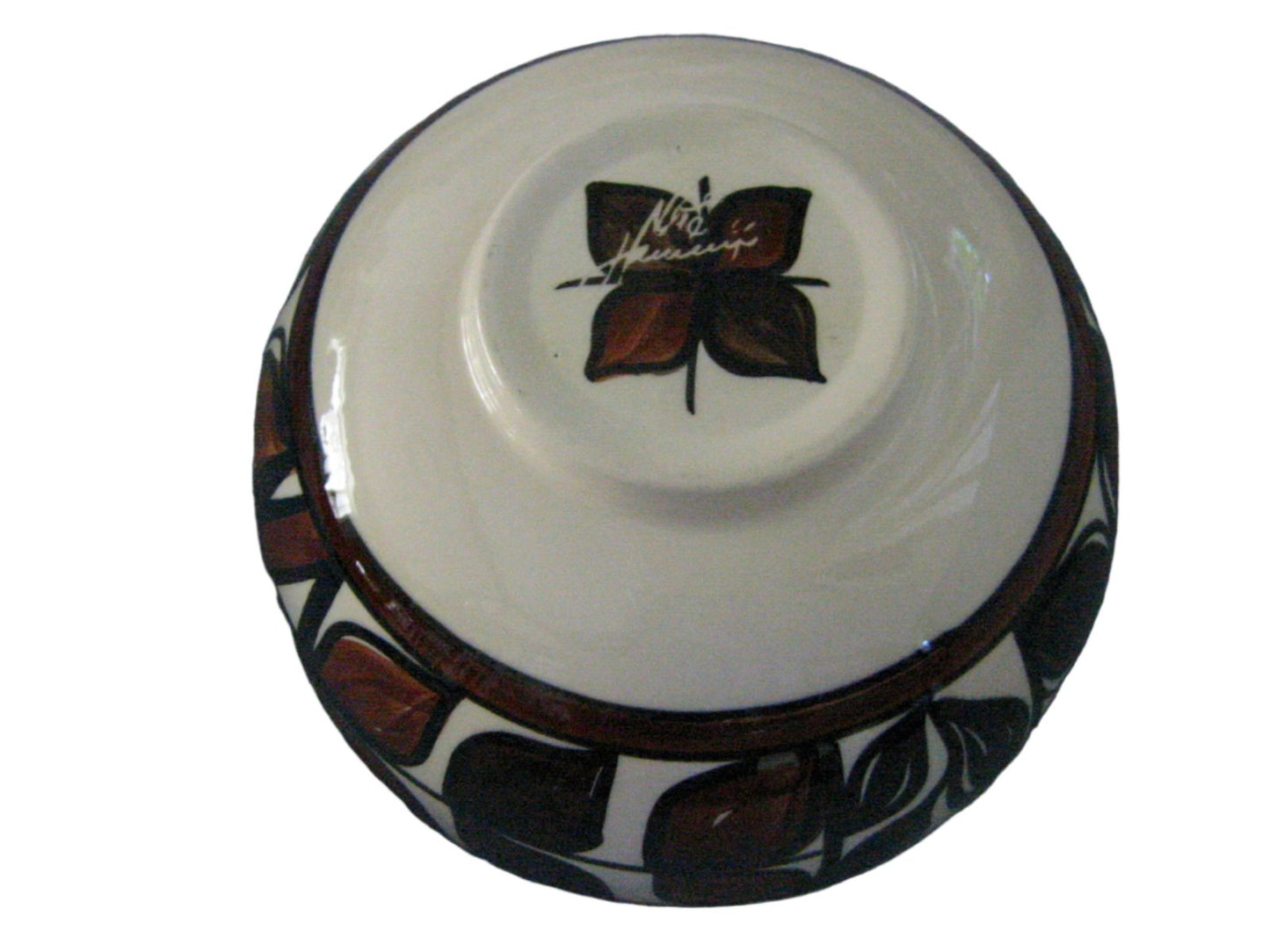 Hawaii Lei Ceramic Bowl Hand Crafted Signed Decorated Glazed - Designer Unique Finds 
 - 6