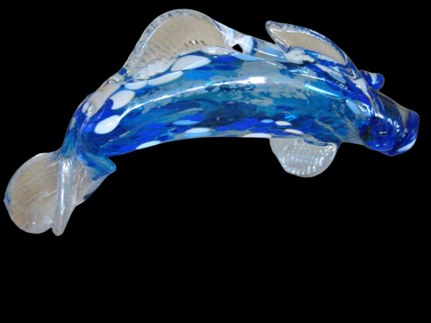 Behrotock Iridescent Blue Glass Signed Fish Sculpture - Designer Unique Finds 
 - 1