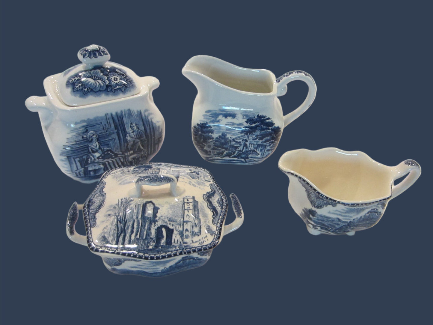 Liberty Blue Historic Colonial Ceramic Set Made In England