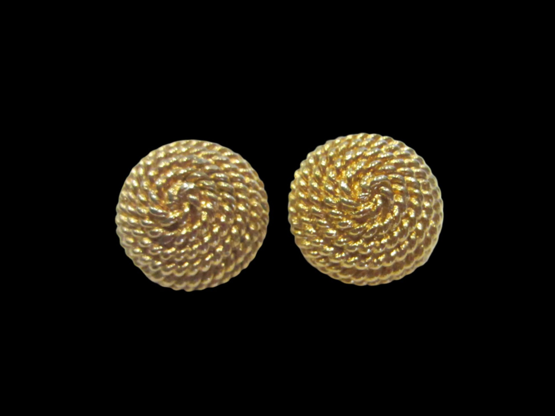 Monet Golden Clip on Earrings Designer Signed Copyrighted - Designer Unique Finds 
 - 3