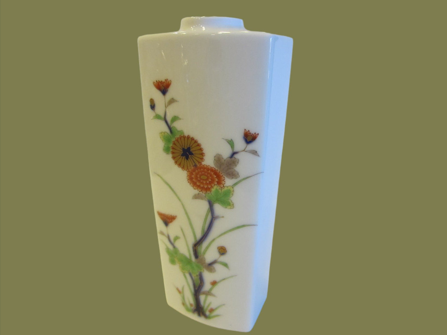 Japanese Porcelain Wall Decor Floral Vase - Designer Unique Finds 