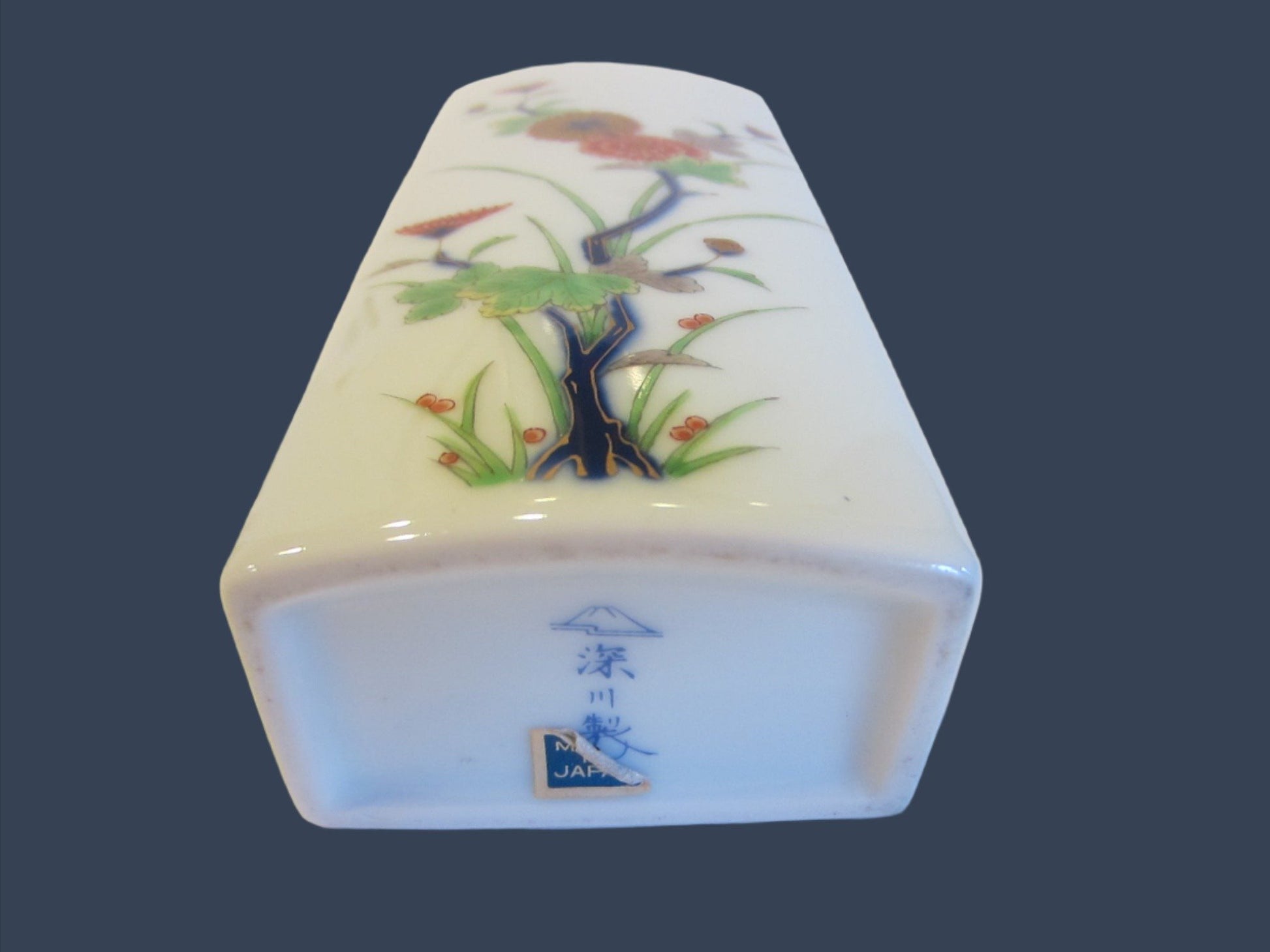 Japanese Porcelain Wall Decor Floral Vase - Designer Unique Finds 