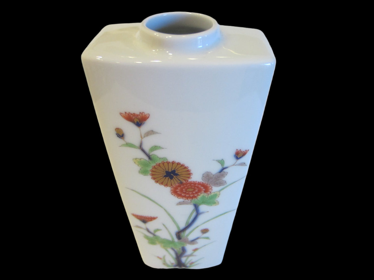 Japanese Porcelain Floral Wall Mount Vase