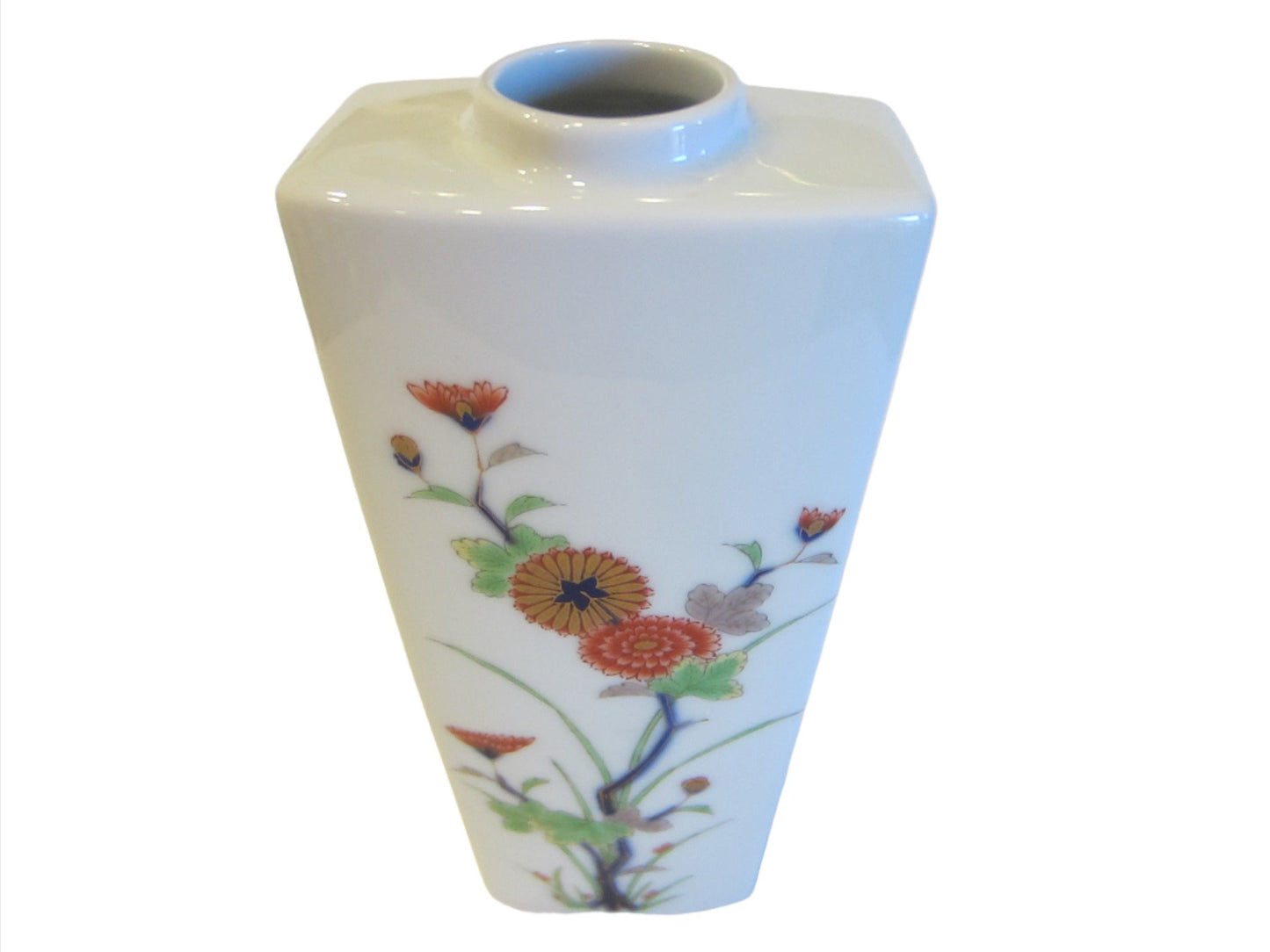 Japanese Porcelain Wall Decor Floral Vase - Designer Unique Finds 