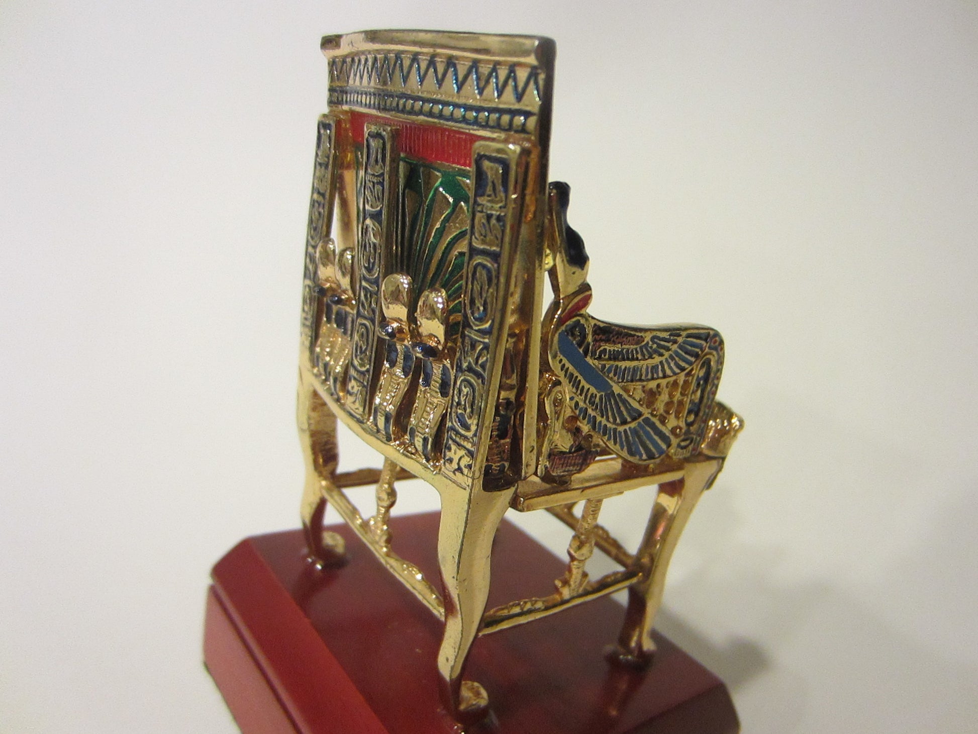 Throne Of Tut Egyptian Decorative Elaborated Golden Chair Statue - Designer Unique Finds 