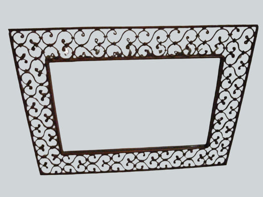 Contemporary Industrial Metal Openwork Wall Mirror - Designer Unique Finds 