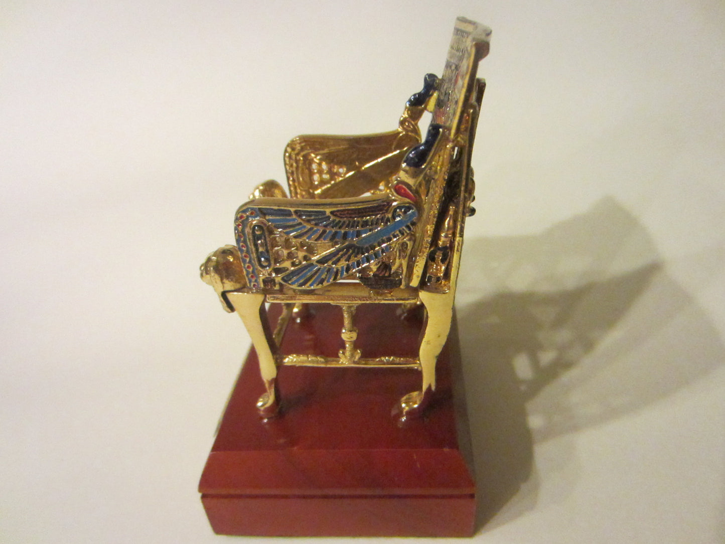 Throne Of Tut Egyptian Decorative Elaborated Golden Chair Statue - Designer Unique Finds 