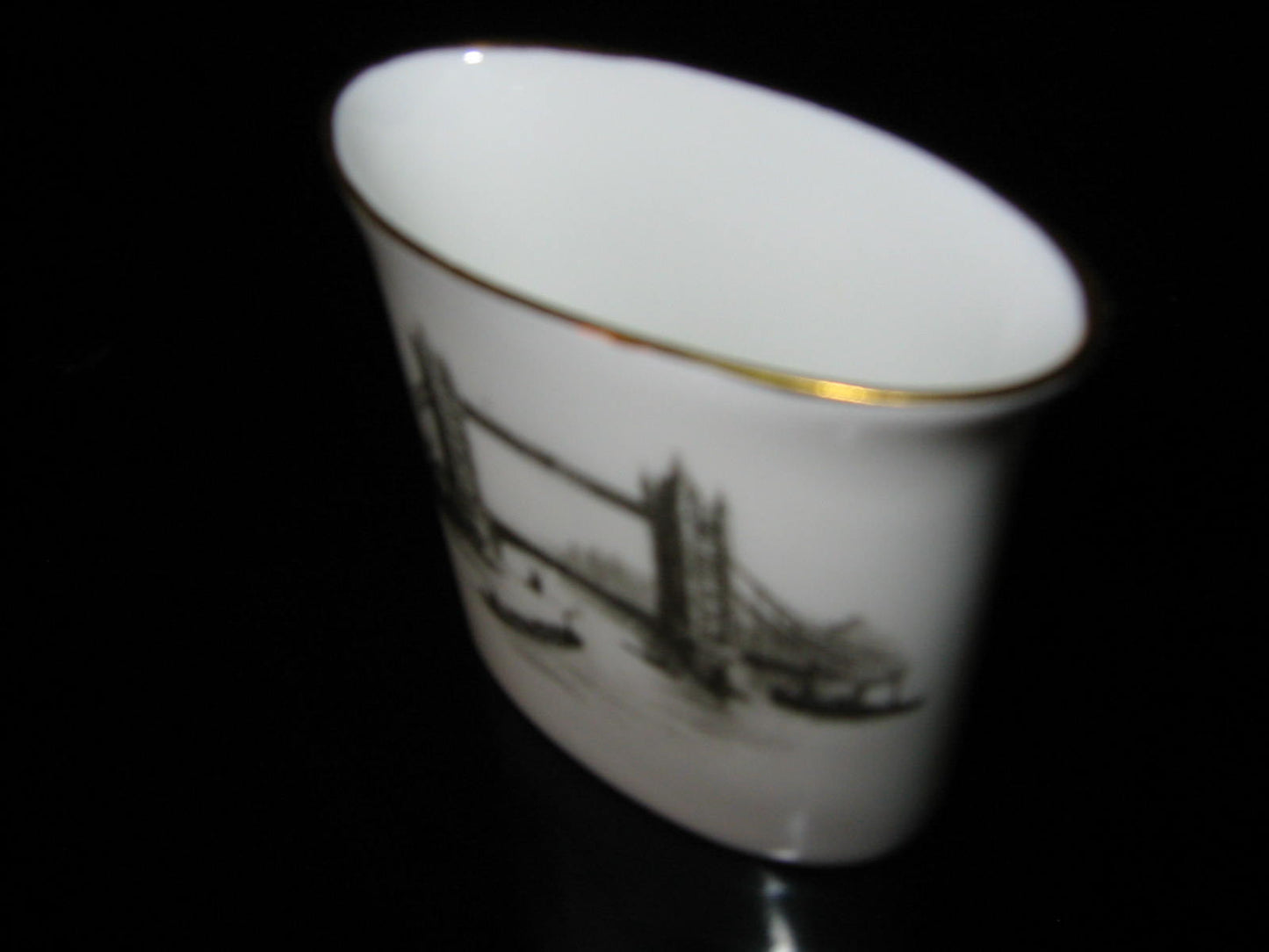 Royal Worcester Bone China Toothpick Holder The Tower Bridge - Designer Unique Finds 