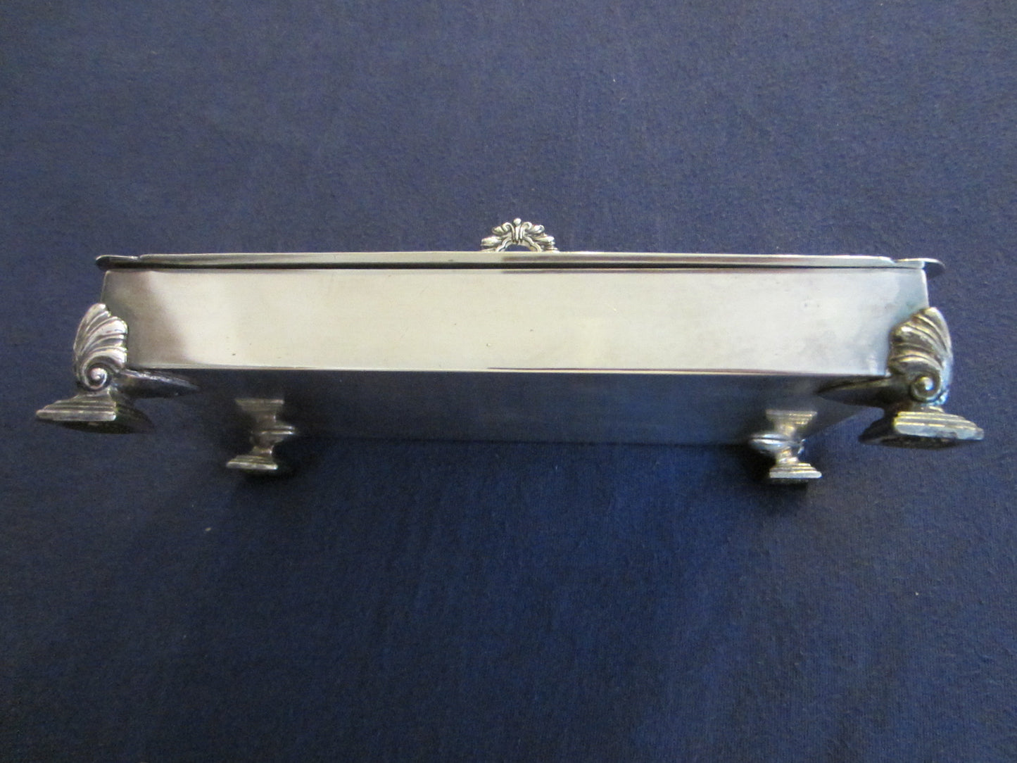 Fashioned By Ronson Silver Plated Rectangular Footed Box With Hallmarks - Designer Unique Finds 
 - 10