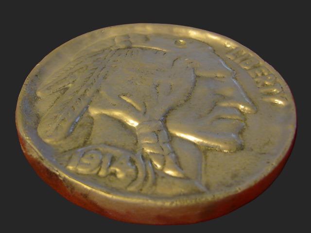 Liberty American Pewter Coin Native Portrait Medallion - Designer Unique Finds 