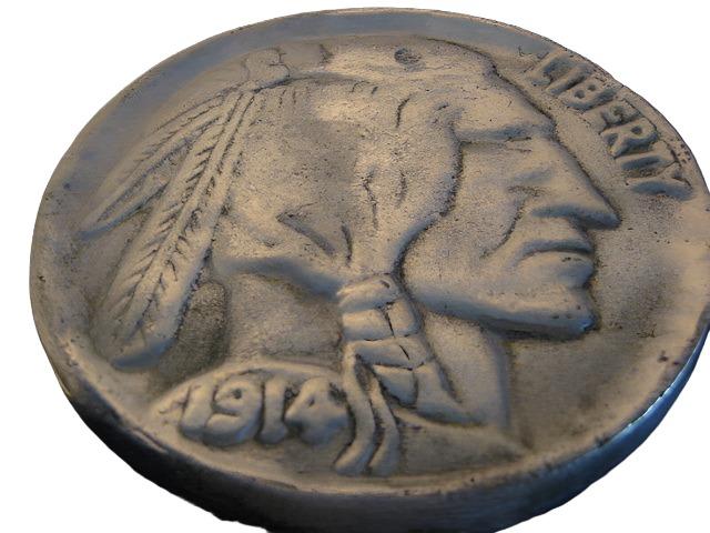 Liberty American Pewter Coin Native Portrait Medallion - Designer Unique Finds 