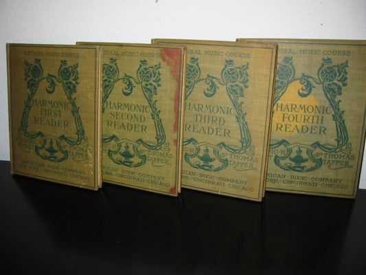 Fredrick H Ripley Harmonic Reader Music Note Books Four Volumes - Designer Unique Finds 